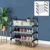 5 6 Tier Metal Shoe Rack Stand Storage Organiser Shelves Footwear Display Shelf