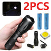 2X Police 90000LM LED Flashlight Zoom Torch Lamp+2x 18650 Battery +Newest