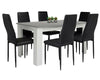 Wood Dining Table and Chairs 4 / 6 Set Pu Leather Seat Kitchen Room Furniture