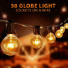 50FT Outdoor Festoon Globe String Fairy LightsG40 Plug In Bulbs Garden Wedding