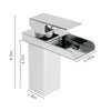 Chrome Bathroom Basin Faucet Waterfall Sink Deck Mounted Bath Taps Single Hole