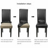6Pcs PU Leather XL Stretch Dining Chair Cover Slipcover Banquet Party Waterproof