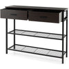 Industrial 100cm Console Table Entryway Table Narrow Sofa Side Table 2 Drawers