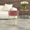 Velvet Padded Dressing Table Stool Dining Chair Pouffe Metal Legs Side Chair