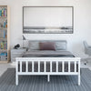 Stylish Double 4ft6 Wooden Bed Frame in White Strong Solid Bedstead Slat Bedroom