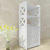 White Wood Bathroom Storage Cabinet Cupboard Bedroom Storage Unit Free Standing