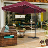 Garden Parasol Banana Cantilever Umbrella Crank Sun Shade Patio Outdoor W/ Base