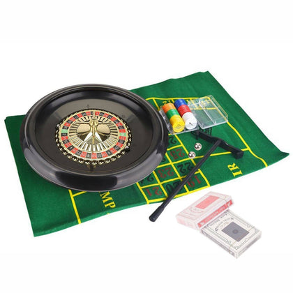 40cm / 16 Inch Roulette Wheel Set Including Felt, Chips, Cards & Rake UK