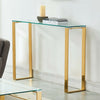 Tempered Glass Console Table Stainless Steel Chrome Legs Living Room Furniture