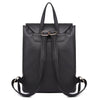 Black PU LeatherTravel Bag Backpack Shoulder School Bag Handbag Girls
