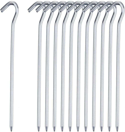 50 x Heavy Duty Galvanised Steel Tent Pegs Metal Camping Ground Sheet Anchor