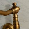 Wall Mount Antique Brass Swivel Bathroom Sink Faucet Basin Mixer Tap Dual Handle