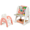 3-In-1 Kids Table & Chair Set Adjustable Drawing Board Toddler Art Easel