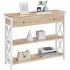 Industrial Console Table with Drawer & 2 Open Shelves Versatile Entryway Table