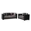 Modern 2, 3 Seater Grey Black Sofa Chair Armchair with Pillows Footstool Option