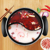 Large Red Multi Hot Pot Cooker Pot Electric Frying Pan with Glass Lid Non-Stick