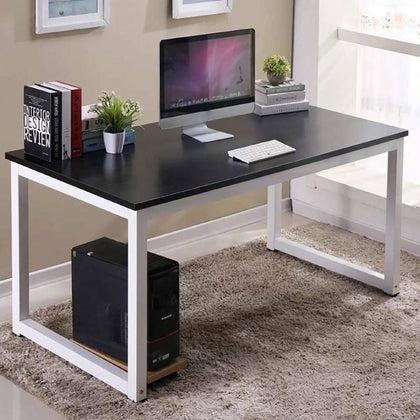 Modern Black Computer Desk Writing PC Table Laptop Home Office Workstation 120cm