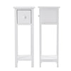 2x White Bedside Tables w/ Drawer Side Indoor Furniture Hallway Storage Bathroom