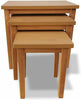 Nest of 3 Tables Nesting Coffee Side Table Wooden White Pine Space Saving Table