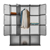 Mondeer 12 Cube Plastic Wardrobe Clothes Organizer Storage Cabinet Closet Grey