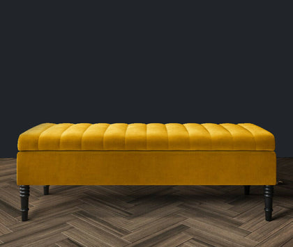 Ottoman Storage Bench Footstool Ottoman Box Velvet Upholstered Toy Blanket Box