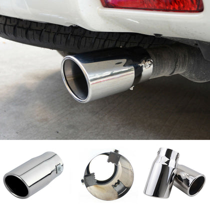2X75mm Stainless Steel Racing Exhaust Muffler Rear Tail Pipe Trim Straight UK