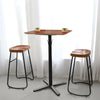 2 x Vintage Bar Stool Metal Wooden Industrial Retro Seat Kitchen Pub Counter