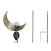 Outdoor Garden LED Moon Crescent Stake Lamp Solar Power Cracked Globe Light Deco