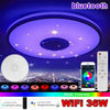 36W WiFi LED Ceiling Light RGB Bluetooth Music Speaker Dimmable Lamp APP Remote