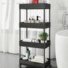 White/Black Slim Carts Kitchen Bathroom Thin Storage Trolley Cart Rack 3-5 Tiers