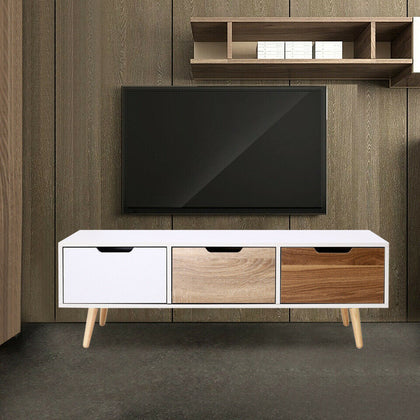 Living Room TV Stand Cabinet 3 Drawer Sideboard Wooden Furniture Living Room