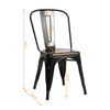 Industrial Wood & Metal Dining Table Tolix Chairs Bistro Bar Kitchen Dining Room