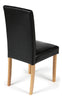 Faux Leather Dining Chairs Black Brown Cream Grey or White With Oak Stain Legs