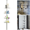 Telescopic Bathroom Shelf Non Rust Corner Shower Rack Storage Organiser Baskets