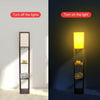 Wooden Shelf Floor Standard Lamp Lounge Reading Light 4 Tiered Shelving Home