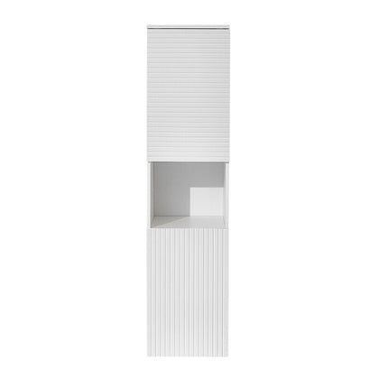 2 Doors Bathroom Cabinet With Shelf Tallboy Cupboard Tall Storage Unit White