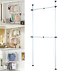 Adjustable Telescopic Closet Garment Rail Coat Clothes Wardrobe Hanging Rack NEW