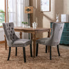 Set of 2 Velvet Dining Chairs High Back Wooden Legs for Home Dining Room Kitchen