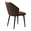 2X Retro Brown/ Grey Dining Chairs Faux Leather Kitchen Dining Room Metal Leg
