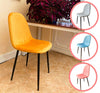 2/4/6 Dining Chairs Bench Set Velvet Padded Seat Metal Legs Home Kitchen Chair
