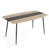 Mondeer Dining Table with Adjustable Pads Mental Legs for 4-6 Persons Oak&Black
