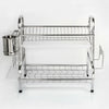 2 Tier Stainless Steel Plate Dish Cutlery Drainer Drying Rack Drip Tray Holder