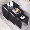 Nest of 3 Tables Coffee Table Nested Tea Lamp Side Living Room Furniture Black