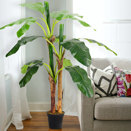 180cm Realistic Banana Tree Artificial Potted Exotic Tropical Plant Home Garden