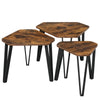 Nesting Coffee Table Industrial Set of 3 End Tables Stacking Side Tables LNT14BX