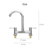 Modern Dual Lever Chrome Kitchen Sink Mixer Tap 2 Hole Deck Mounted Tap Faucet