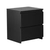 White / Black Bedside Table Matte Storage Cabinet Nightstand 2 Drawers Bedroom