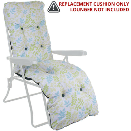 Sun Lounger Cushion Outdoor Garden Patio Recliner Thick Padded Replacement Spare
