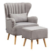 Wing Back Upholstered Armchair Relax Single Lazy Sofa Lounge Chair W/Footstool