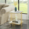 Luxury Coffee Table Sofa Side 40cm Square Centre Accent Table Living Room Golden
